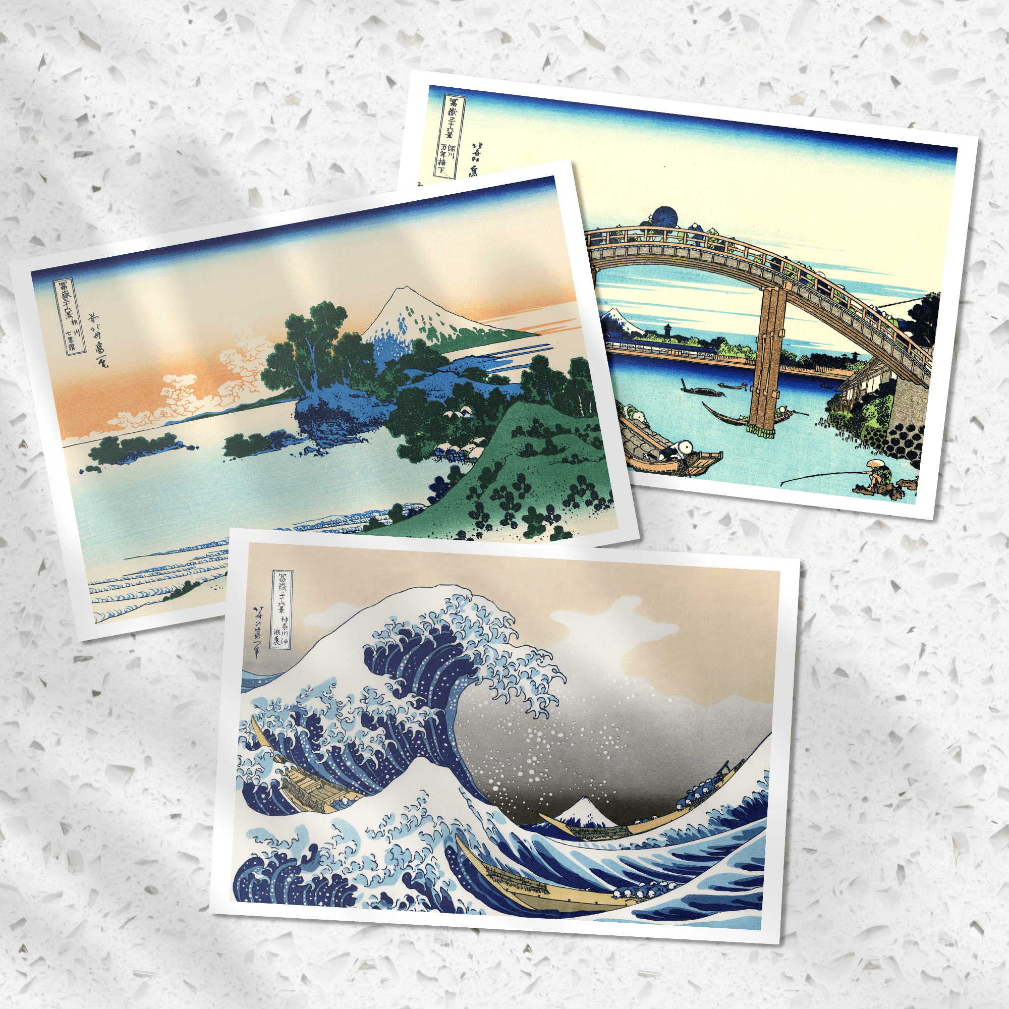 葛飾北斎『富嶽三十六景.A』ポストカード（12枚セット）